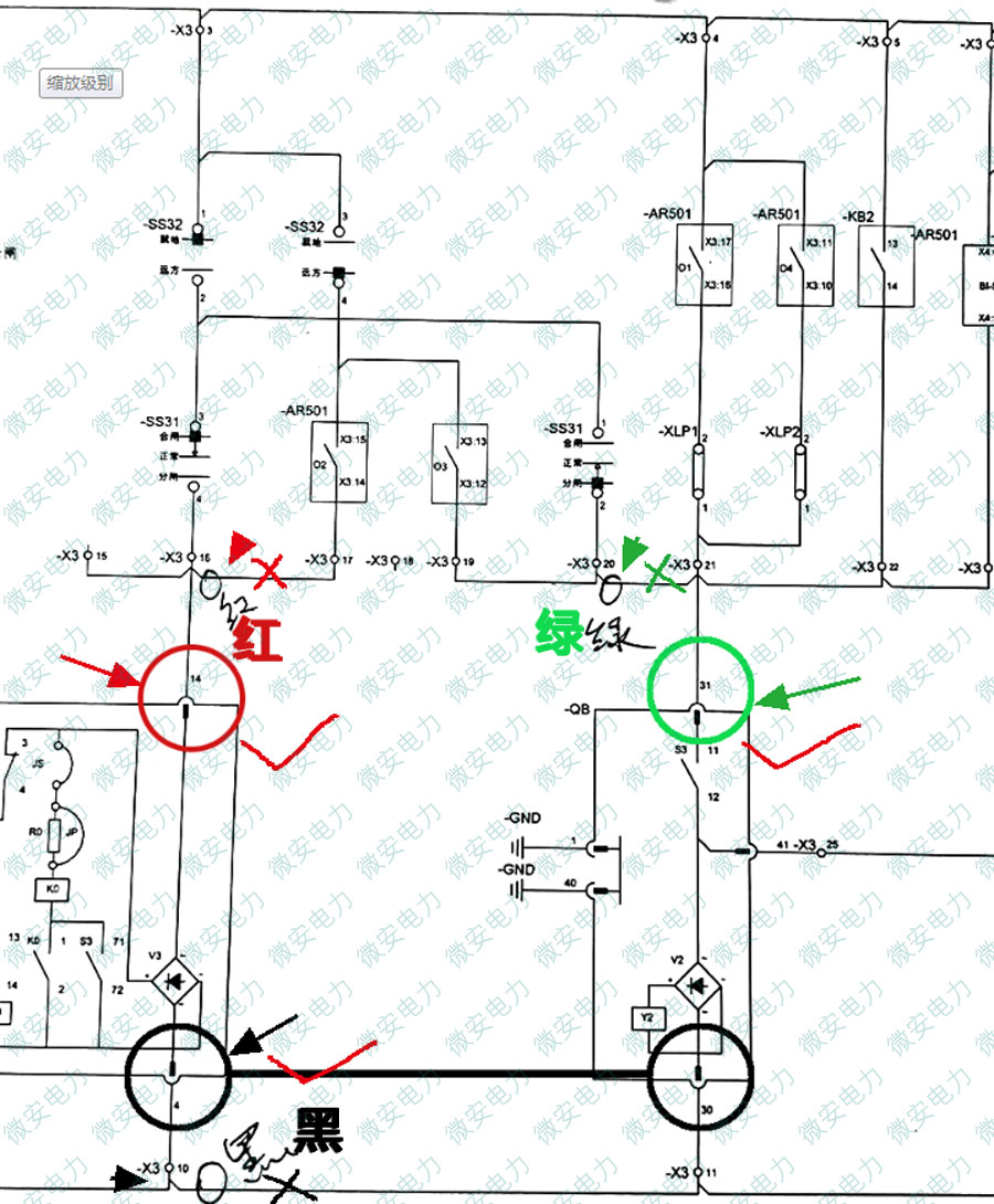 斷路器特性外觸發(fā)測試錯誤接線示例