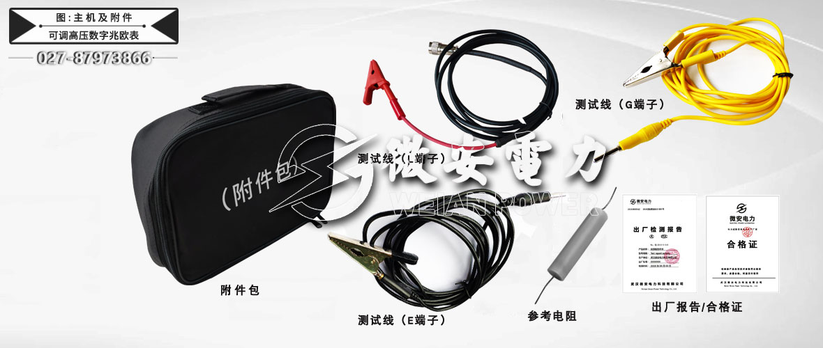5KV可調高壓數字兆歐表全套附件