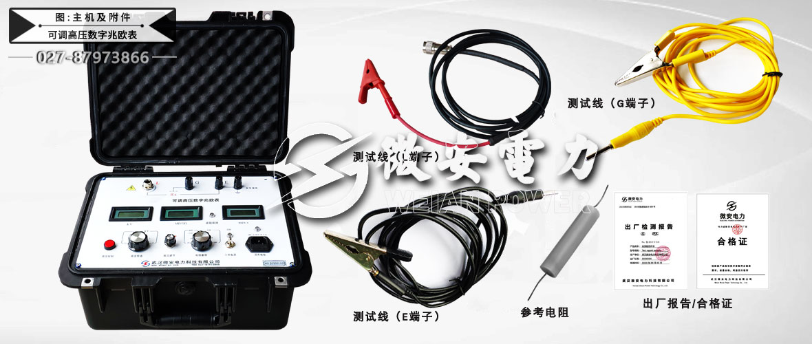 5KV可調高壓數字兆歐表主機及附件