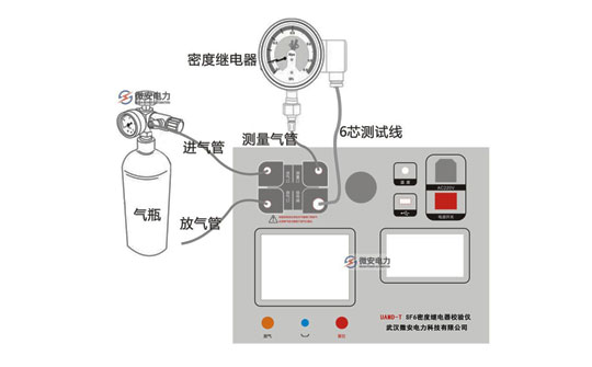 SF6密度繼電器校驗(yàn)儀測(cè)試接線圖 SF6密度繼電器校驗(yàn)儀測(cè)試接線圖